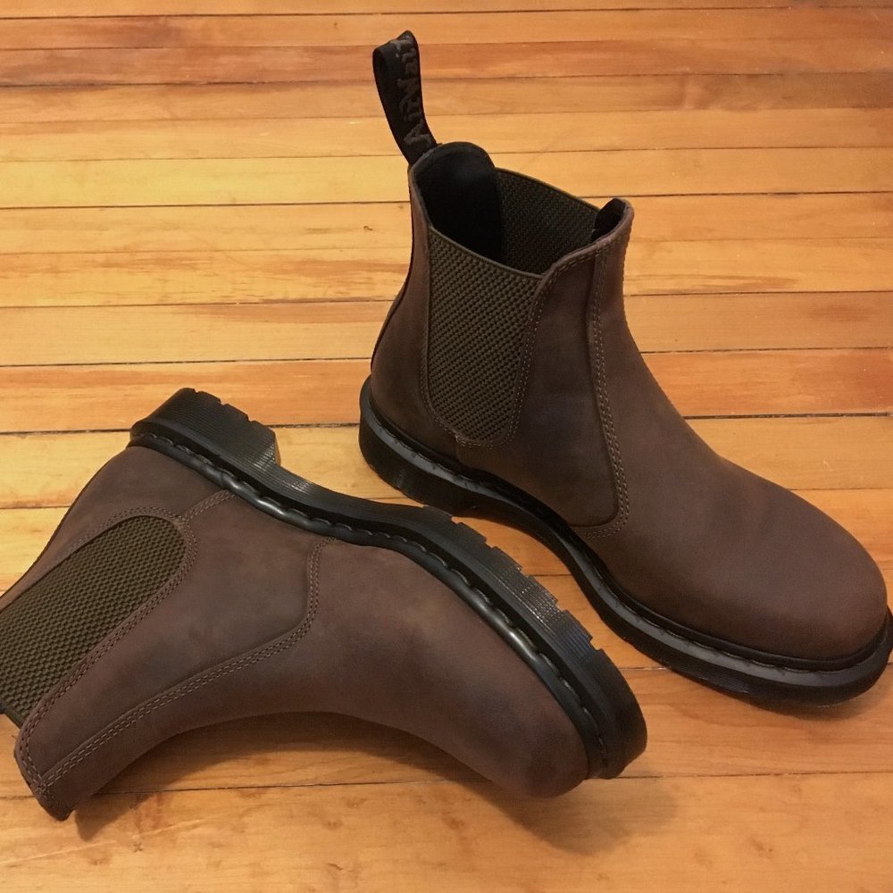 Dr Martens 2976 Gaucho Crazy Horse Brown Leather Chelsea Boots US Men's 10